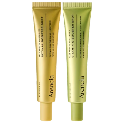 Booster Shot Skin Renewal Duo - Vitamin C & Retinal for Day And Night Brightening, Pore Minimizing, Moisturizing, and Fades Dark Spots | 1.01 fl oz + 1.01 fl oz