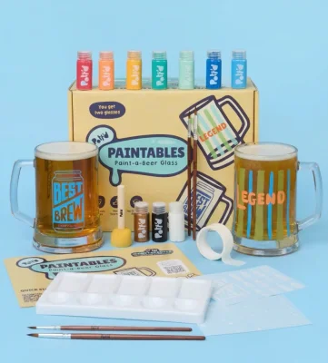 Paint-a-Beer Glass x2