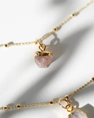 October Birthstone | Rose Quartz Necklace