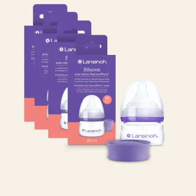 Biberons 60 ml NaturalWave® x4 – Nouveau-né – Lansinoh