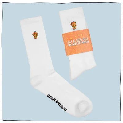 Mini Pint Embroidered Socks