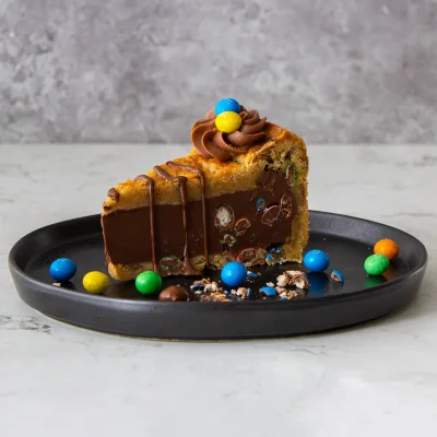 M&M Cookie Pie Slice