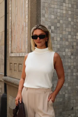 Camisole turtleneck - Tricot ivoire