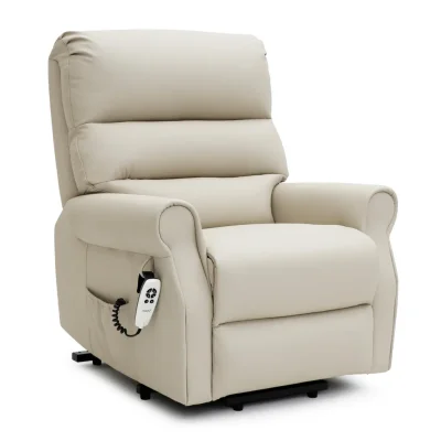 Savoy Dual Motor Riser Recliner - Cream Air Leather