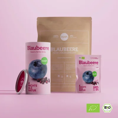 Gefriergetrocknete Blaubeeren