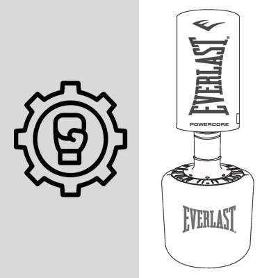 Powercore Free standing Heavy Bag - Connecting Pole With Transfer Rings - Replacement Part