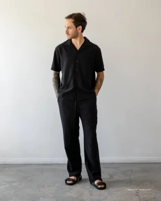 Tumbled Linen Loose Trousers