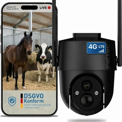 PetTec Cam Free'n 360 LTE/4G schwarz - B-Ware