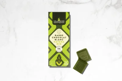 Barre chocolat blanc et matcha bio okumidori 5%
