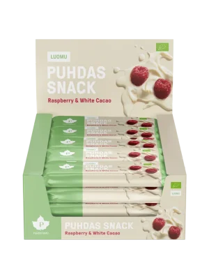 Puhdas Snack™ - Raspberry & White Cacao - 40 g 20-pack