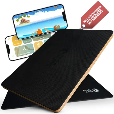 Surfin Balance - Plank Board inkl. Workout-Kursen und interaktiver App
