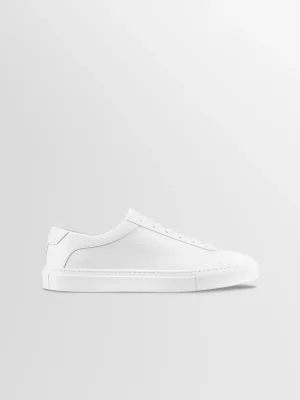 Capri Leather Sneaker in Triple White Wide Fit