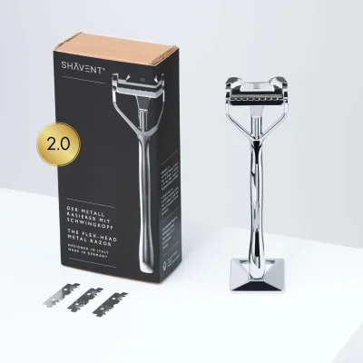 NEU: SHAVENT Original 2.0 - Magnetic Force - eleganter Schwingkopf-Rasierer aus Metall