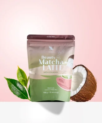 Beauty Matcha Latte con collagene, integratore alimentare con edulcorante