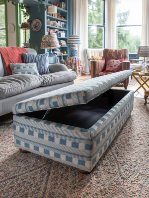 Bespoke Nora Storage Ottoman Footstool In Any Fabric