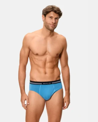 Slip cerrado de hombre con cintura extra suave azul