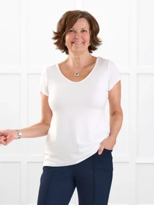 Marianna reversible neckline classic tee