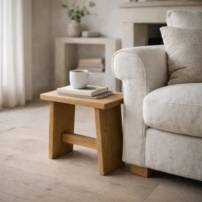 Solid Oak Stool / Bench – Handmade from Prime French Oak