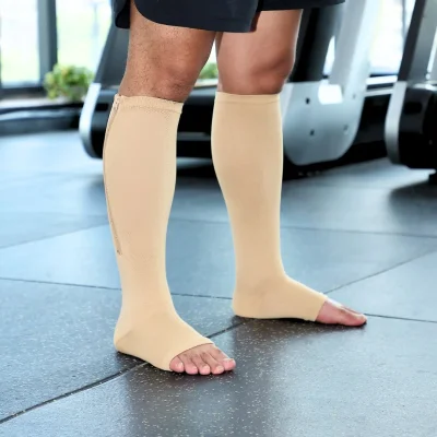 Zipper Toeless Compression Socks