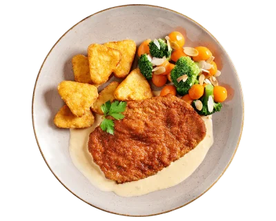 Zartes Kalbsschnitzel paniert