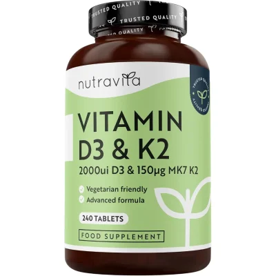 Vitamin D3 2000ui  & K2 150µg MK7 - 240 Tablets
