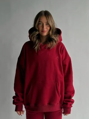 Heavyweight Pullover Hoodie — College Red