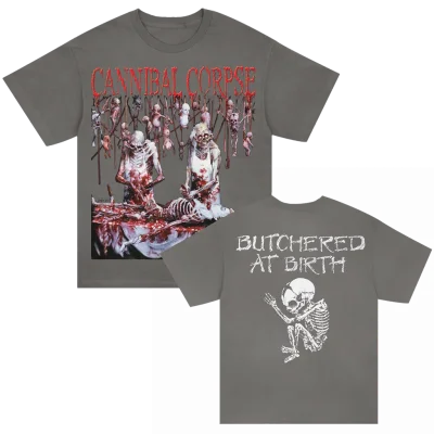 Butchered At Birth T-Shirt (Faded Black)