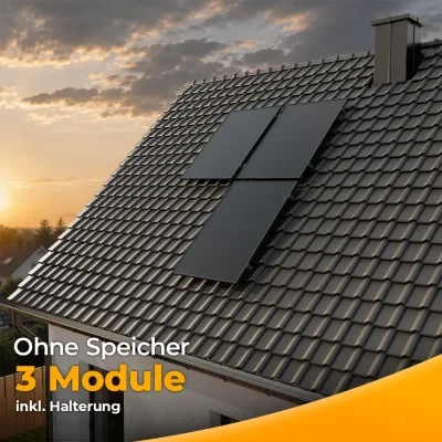 Balkonkraftwerk 1500W – Komplettset Schrägdach