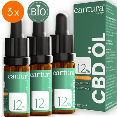 Cantura AKTIV 12 % CBD 10 ml BIO-Hanf-Öl 3er Pack