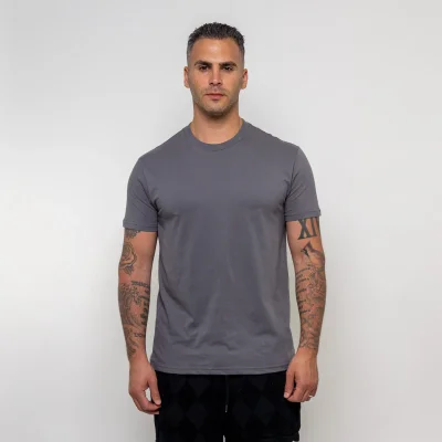 Dunkelgraues T-Shirt mit Rundhal