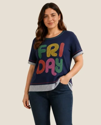 Camiseta Estampado Posicional  Caqui