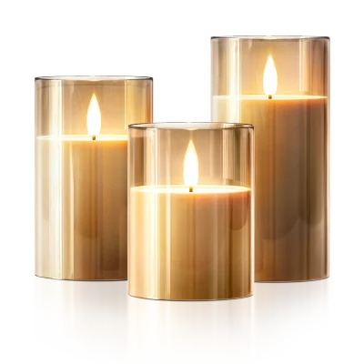 FLAMELESS WIRELESS CANDLES ( SET OF 3)