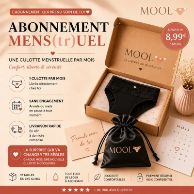 Abonnement Mens(tr)uel – Une Culotte Menstruelle par Mois ou par Semaine