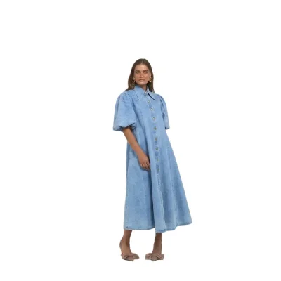 La Bohème Girls Peyton Midi Dress Denim Blue