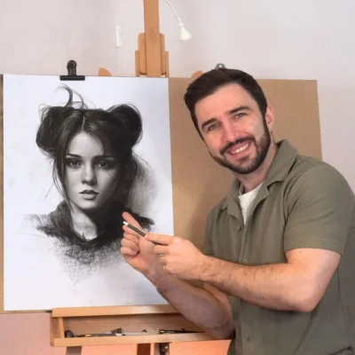Portraits freihand mit Kohle zeichnen
