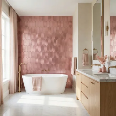 Zelfklevende Mozaïektegels Metaal | Arch Roze | 28,8×29,8 cm | Keuken, Bad & WC