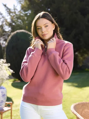 Tuckenhay Limited Edition Unisex Quarter Zip - Antique Rose