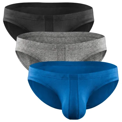 Modal 0in Low-Rise Bikini Briefs No Fly 3pk Black/Blue/Gray