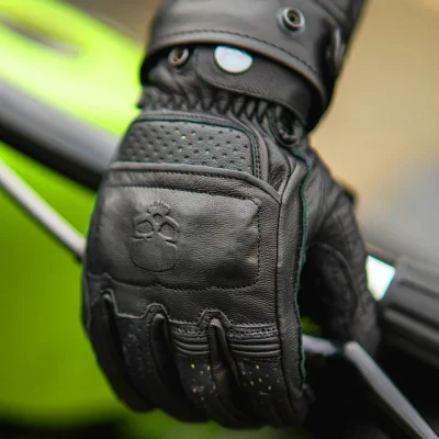 Motorcycle Glove Protective Reaper Leather Black