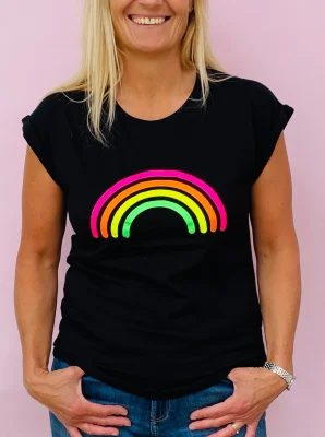 MULTI NEON RAINBOW t shirt