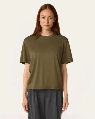 Interlock Boxy Fit T-shirt - Olive