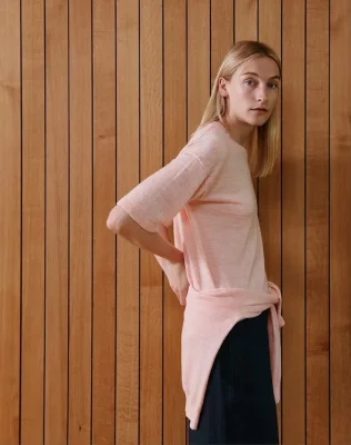 The Summer Knit Tee - Peach Sand