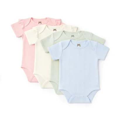 JBØRN Ribbed Bamboo Short Sleeve Bodysuit