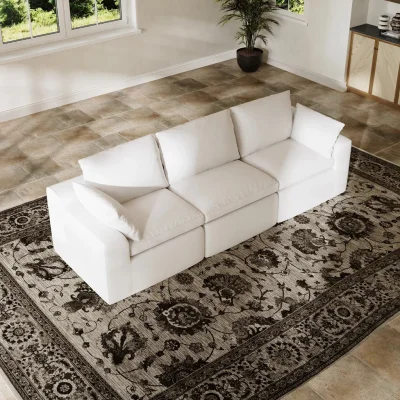 DayDrift Chenille Modular Sectional Sofa - White
