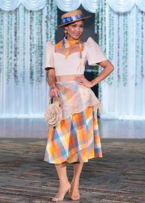 'Patadyong' Midi Wrap Skirt with Triangle Scarf (Plaid Print Cotton)