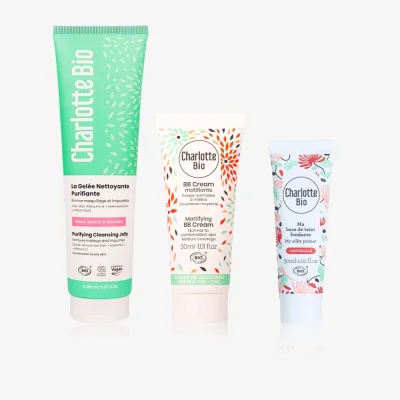 Trio BB Crème + base de teint + gelée nettoyante purifiante