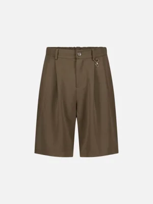 PLEATED SHORT - BROWN