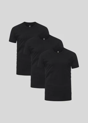 Schwarz Rundhals 3er-Pack