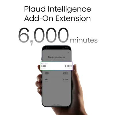 Plaud Intelligence Add-On Extension (6,000 mins) | For Business