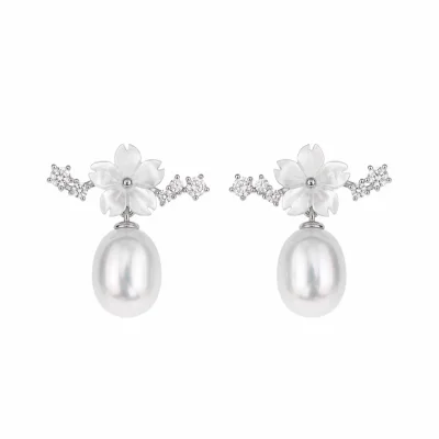 Boucles d'oreilles Sparkle Perle Argent